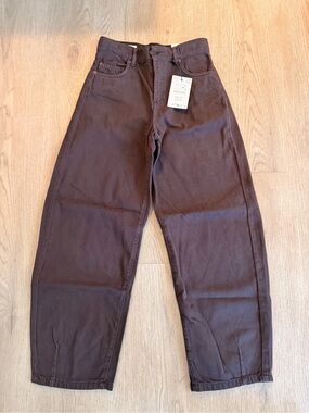 Girl’s Brown Zara Barrel Fit Jeans